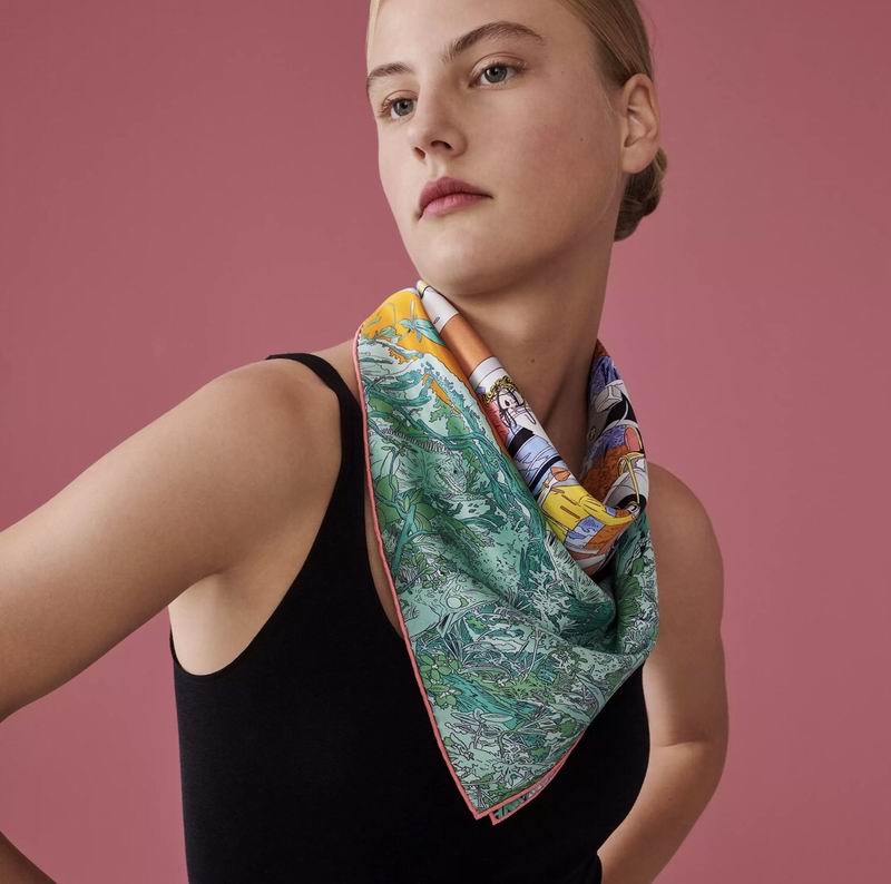 Hermes silk Scarf 90X90cm E18
